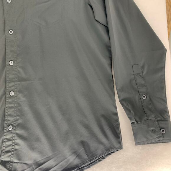 Columbia Solid Dark Gray Long Sleeve Button-Up Shirt Lightweight Size XL - Picture 9 of 15